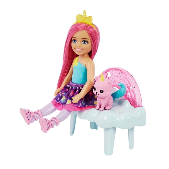 Barbie Dreamtopia Chelsea Doll Outfit Pet Kitten Gazebo Swing Playset Toys NEW - Picture 6 of 12